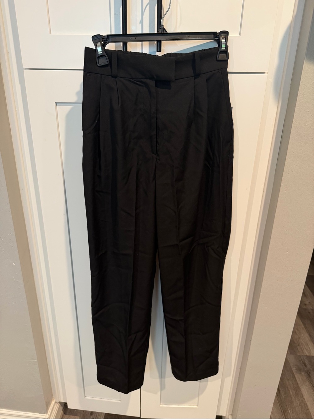 H&M Black High-Waist Tailored Trousers